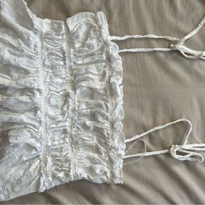 White Ruffled Sleeveless Top